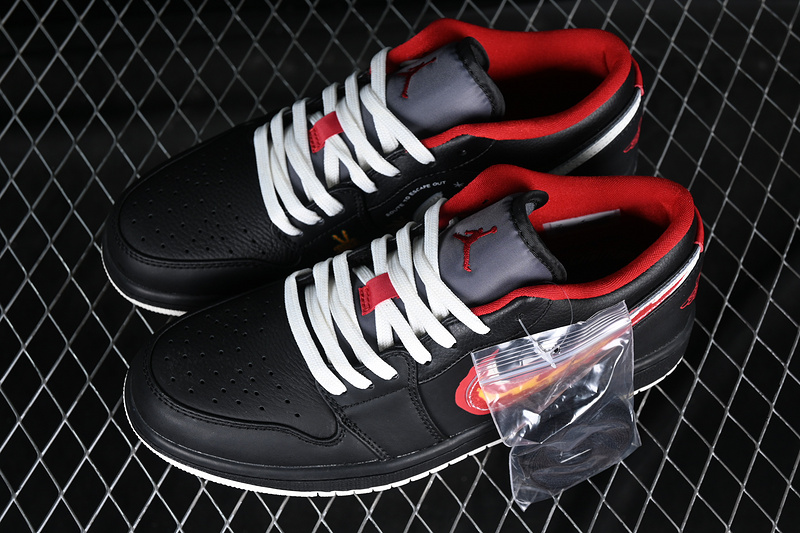 Air Jordan 1 Low Flaming Swoosh Black/Red/White 19