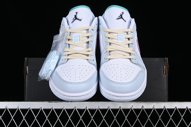 Air Jordan 1 Low White/Blue/Pink/Yellow 5