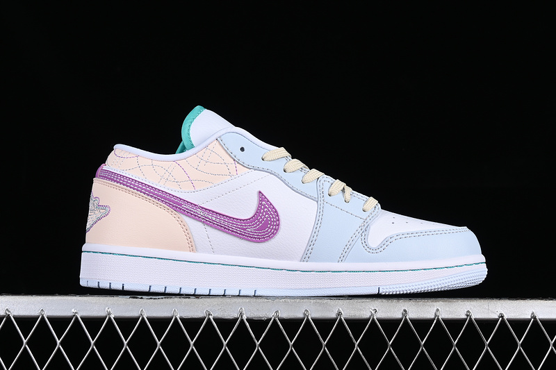 Air Jordan 1 Low White/Blue/Pink/Yellow 9