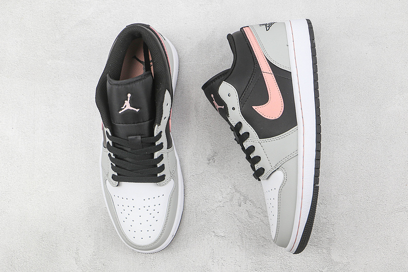 Air Jordan 1 Low Black/Grey Fog/White/Bleached Coral 5