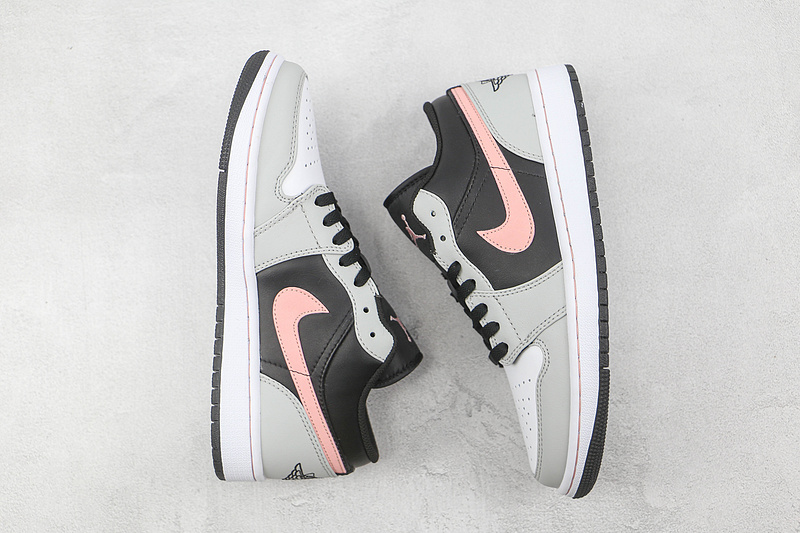 Air Jordan 1 Low Black/Grey Fog/White/Bleached Coral 9