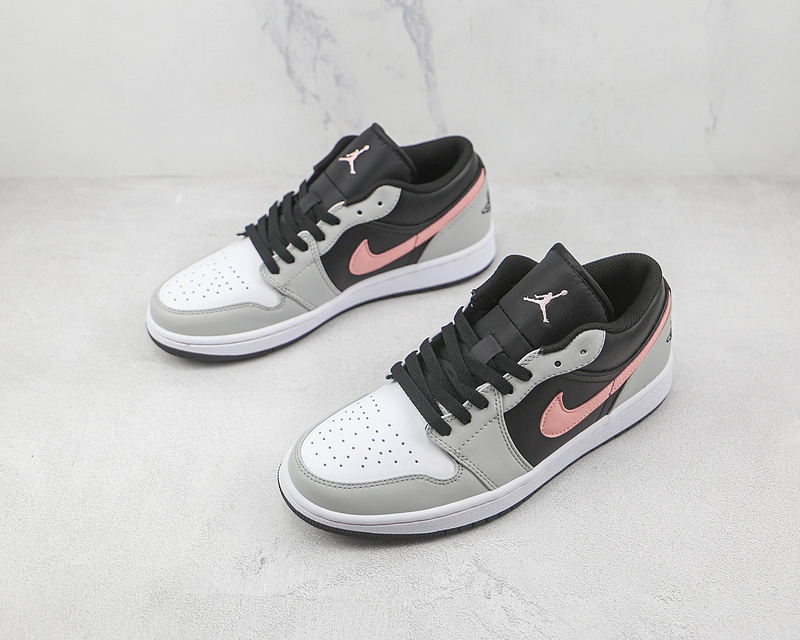 Air Jordan 1 Low Black/Grey Fog/White/Bleached Coral 17