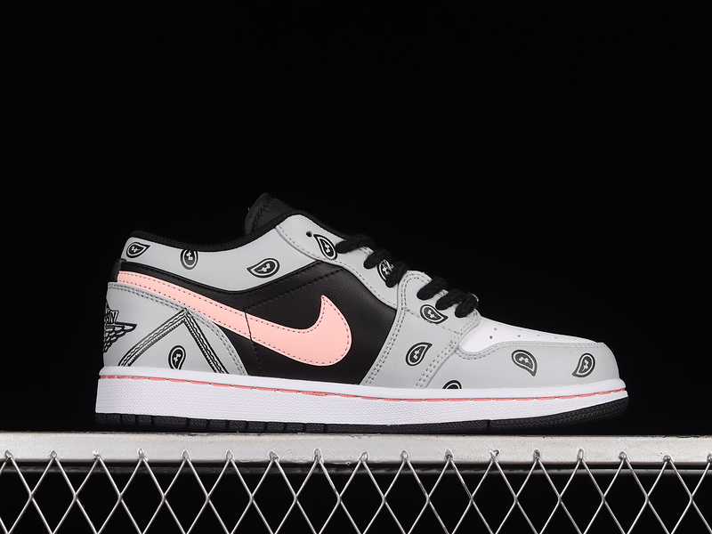 Air Jordan 1 Low Black/Grey-Pink 3