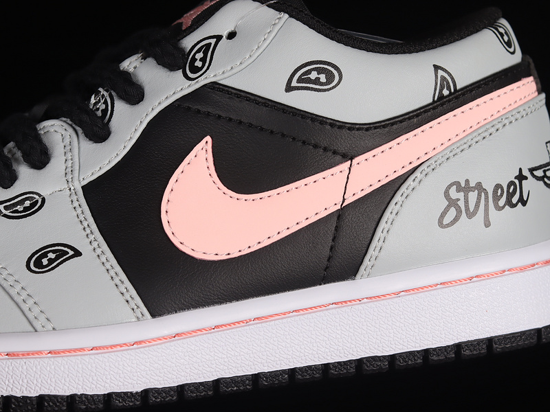 Air Jordan 1 Low Black/Grey-Pink 13