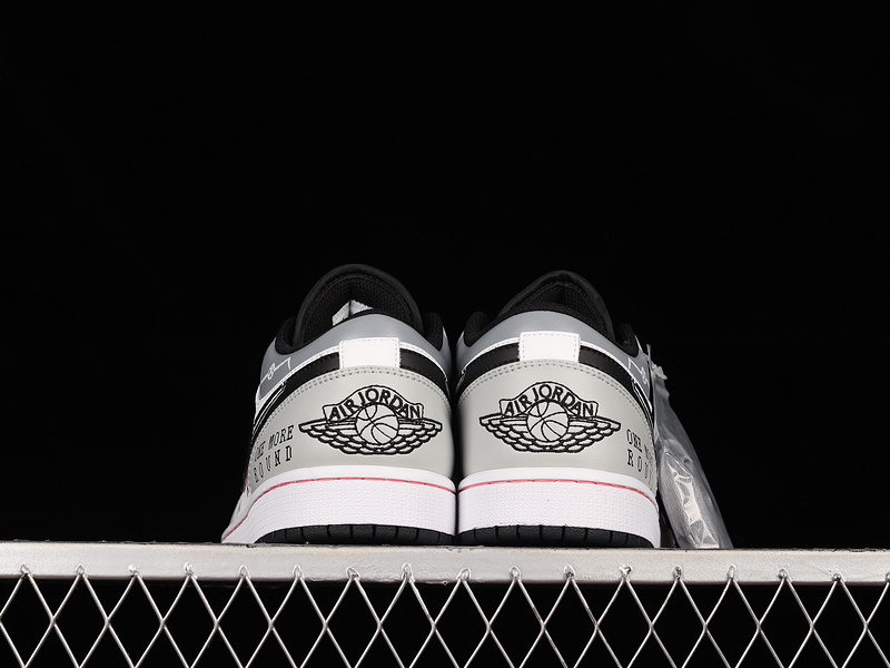 Air Jordan 1 Low White/Light Grey/Black 3