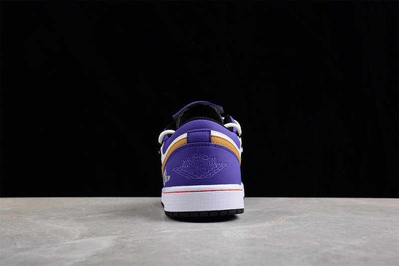 Air Jordan 1 Low White/Purple/Yellow 15