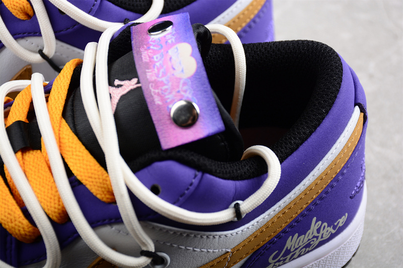 Air Jordan 1 Low White/Purple/Yellow 25