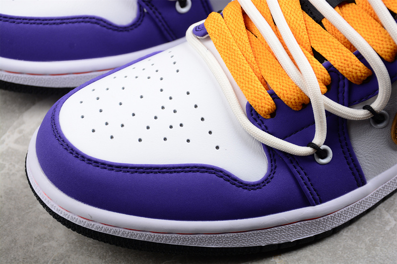 Air Jordan 1 Low White/Purple/Yellow 29