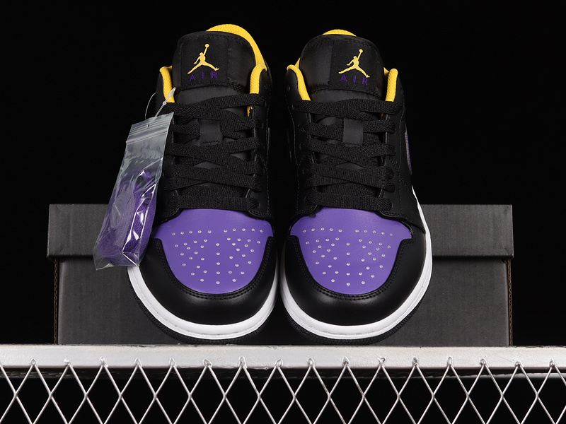 Air Jordan 1 Low Black/Dark Concord-Taxi 11