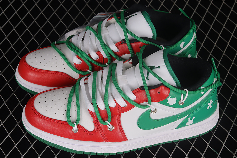 Air Jordan 1 Low White/Green/Red 15