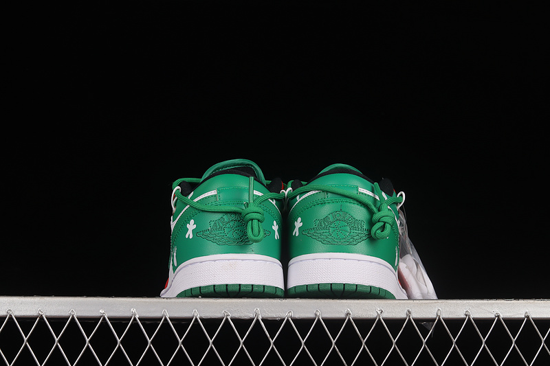 Air Jordan 1 Low White/Green/Red 23