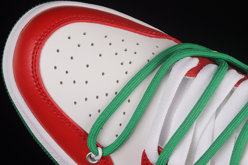 Air Jordan 1 Low White/Green/Red 25