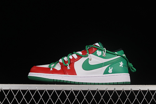 Air Jordan 1 Low White/Green/Red 27