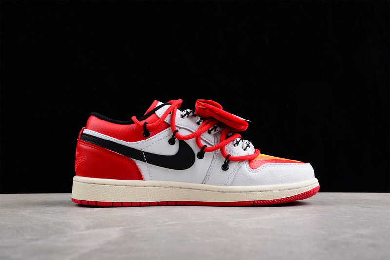 Air Jordan 1 Low Vibe Grey/Red/Black-Orange 5