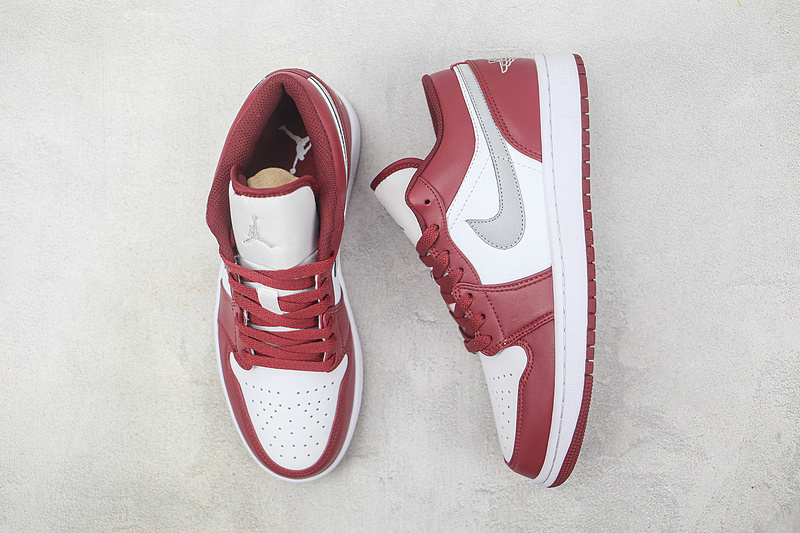 Air Jordan 1 Low White/Bordeaux/Light Grey 5