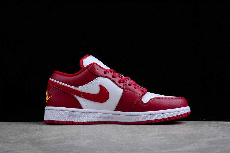 Air Jordan 1 Low Gs Cardinal Noble Red/White/Noble Red/University Gold 17