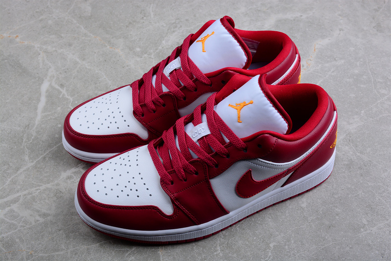 Air Jordan 1 Low Gs Cardinal Noble Red/White/Noble Red/University Gold 23