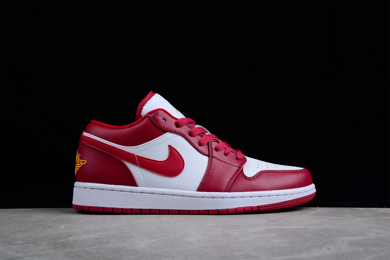 Air Jordan 1 Low Gs Cardinal Noble Red/White/Noble Red/University Gold 29