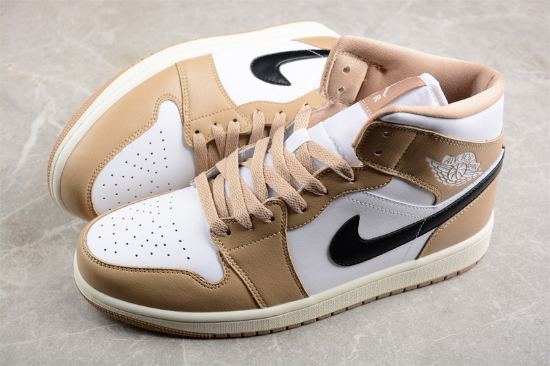 Air Jordan 1 Mid White/Brown/Black 23