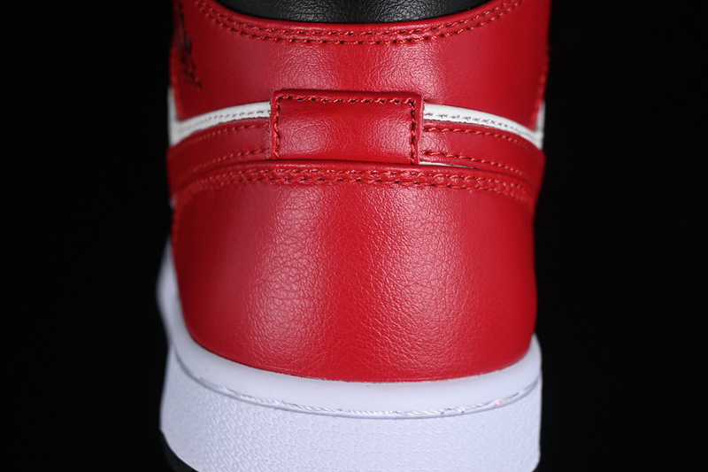 Air Jordan 1 Mid Black Toe Sail/Off Noir/White/Gym Red 5