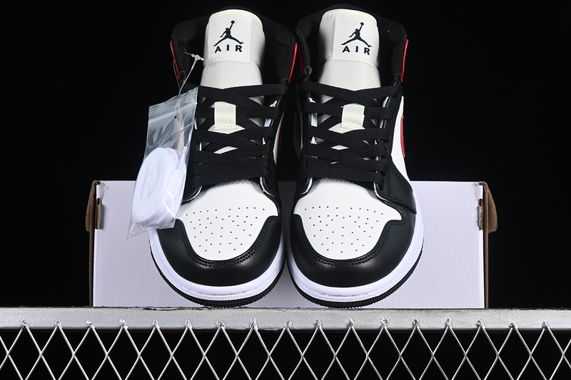 Air Jordan 1 Mid Black Toe Sail/Off Noir/White/Gym Red 13