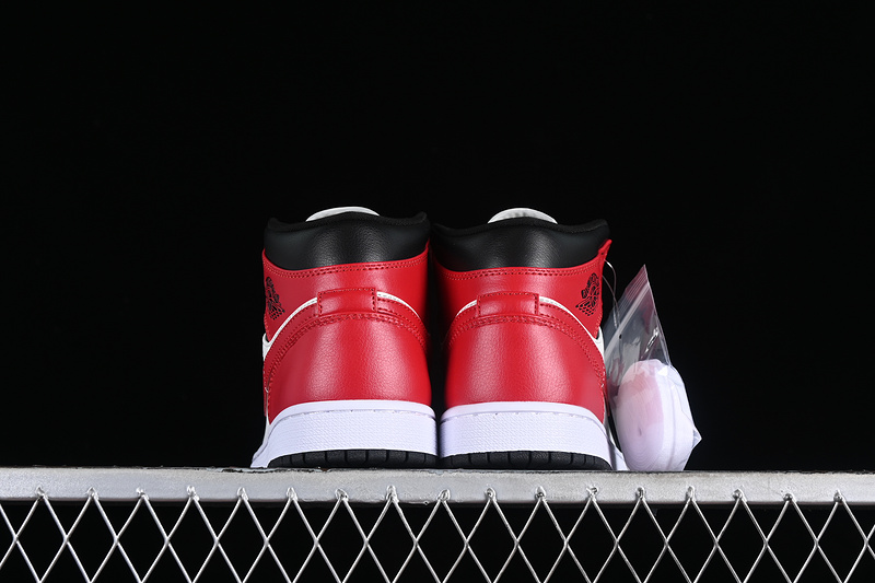 Air Jordan 1 Mid Black Toe Sail/Off Noir/White/Gym Red 17