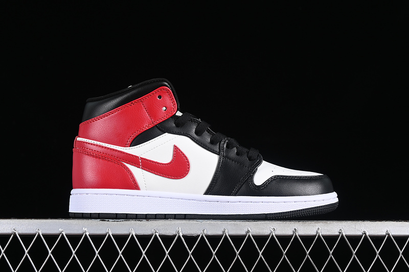 Air Jordan 1 Mid Black Toe Sail/Off Noir/White/Gym Red 31