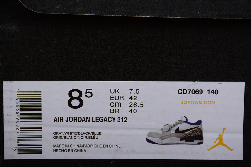 Air Jordan Legacy 312 Low White/Light Grey/Blue-Black 13