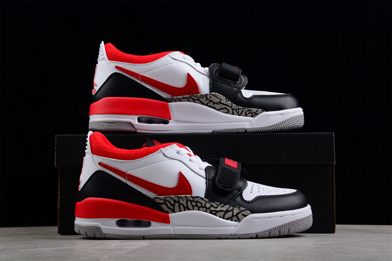 Jordan Legacy 312 Low Black Toe White/Black/Gym Red 7