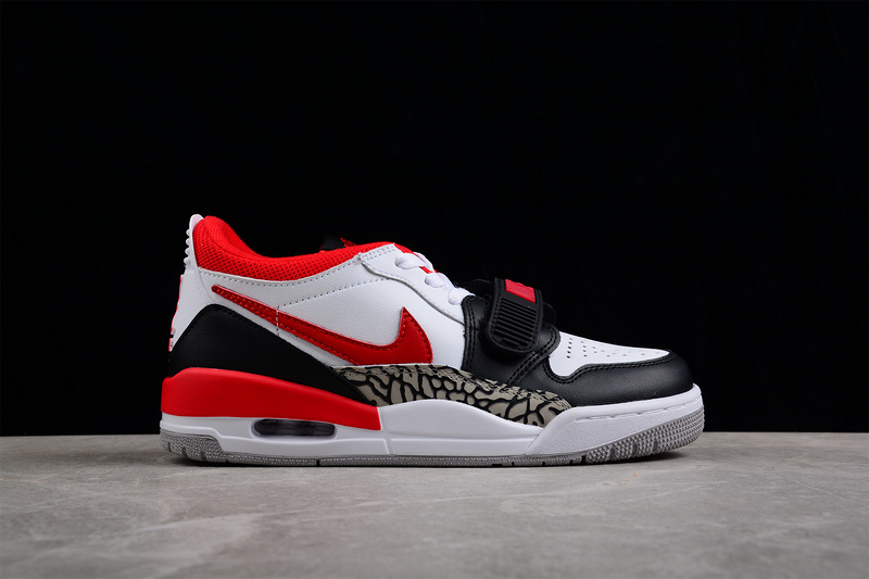 Jordan Legacy 312 Low Black Toe White/Black/Gym Red 21