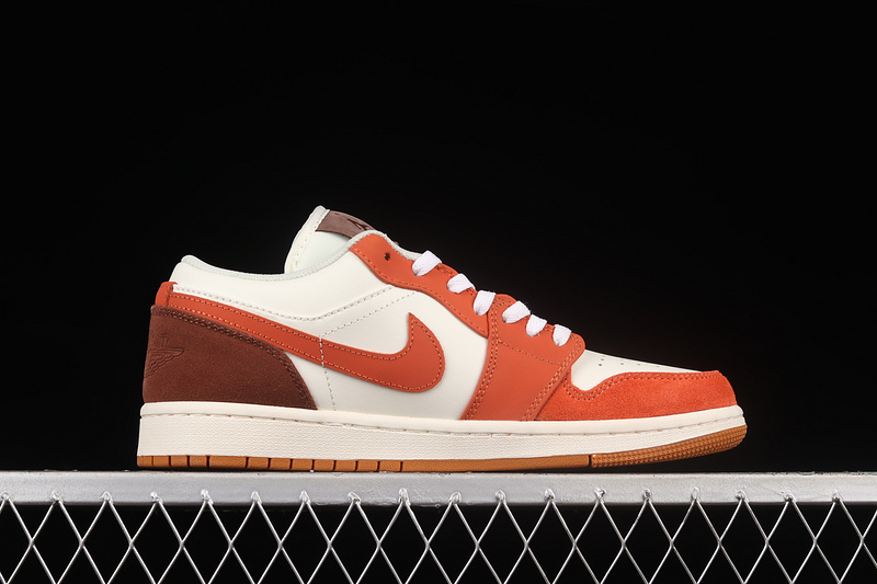 Air Jordan 1 Low White/Orange/Brown 11