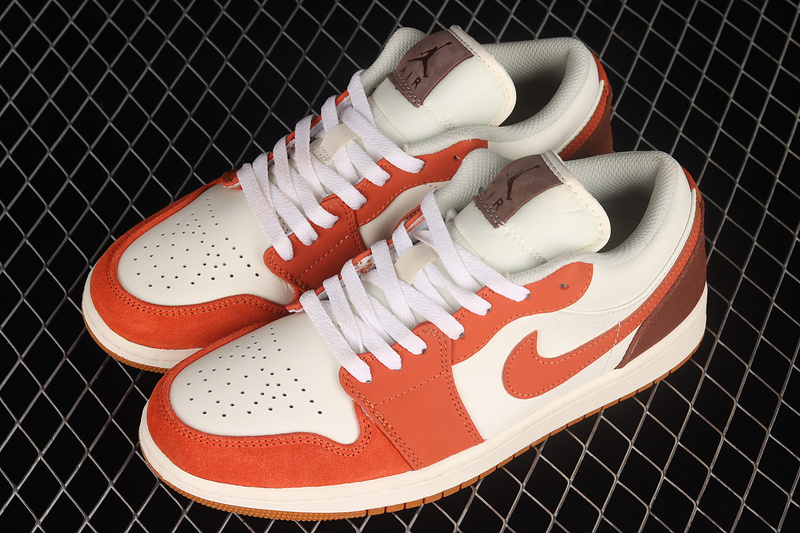 Air Jordan 1 Low White/Orange/Brown 13