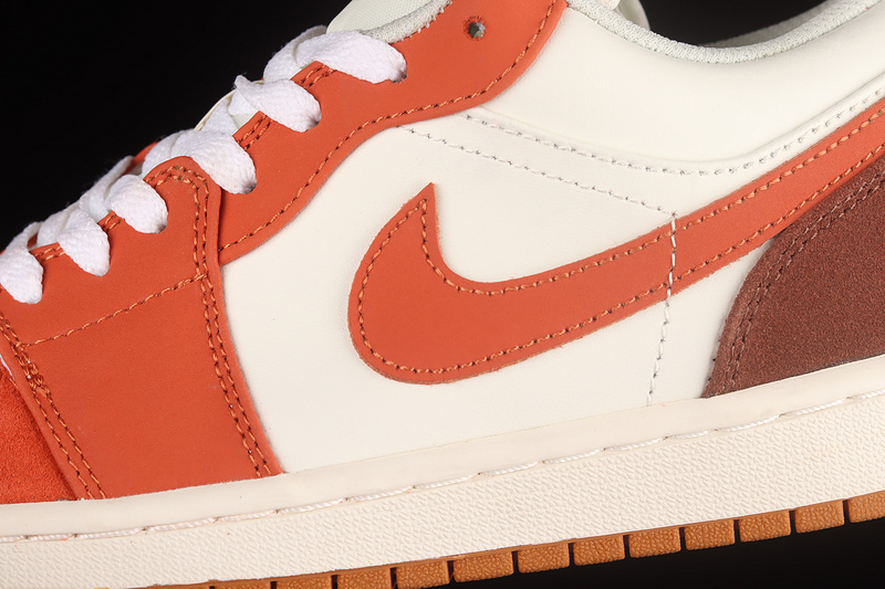 Air Jordan 1 Low White/Orange/Brown 23