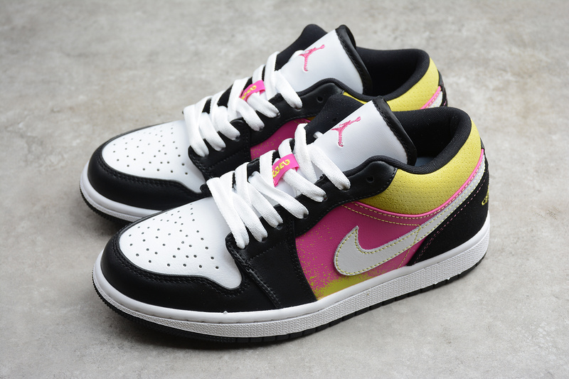 Air Jordan 1 Low Spray Paint Black/Active Fuchsia-Cyber-White 13