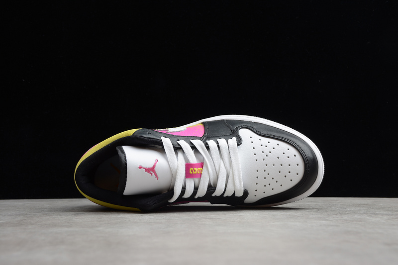 Air Jordan 1 Low Spray Paint Black/Active Fuchsia-Cyber-White 15