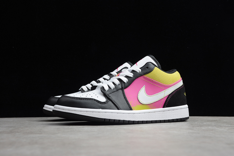 Air Jordan 1 Low Spray Paint Black/Active Fuchsia-Cyber-White 19