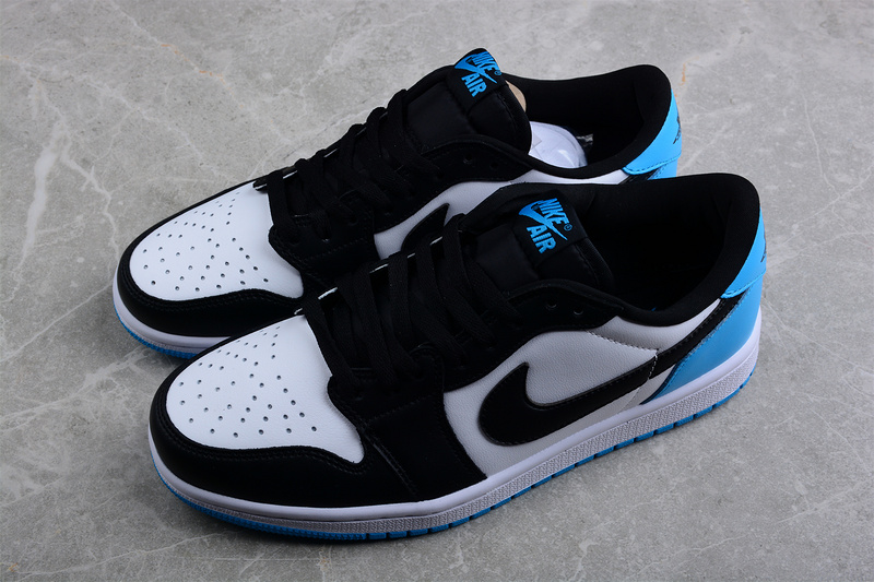 Air Jordan 1 Low Og Unc White/Dark Powder Blue-Black 9