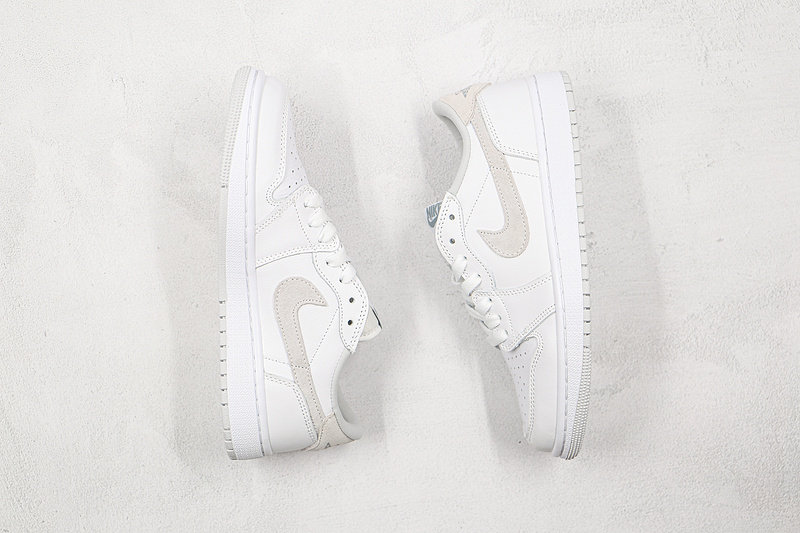 Air Jordan 1 Low White/White/Light Grey 5