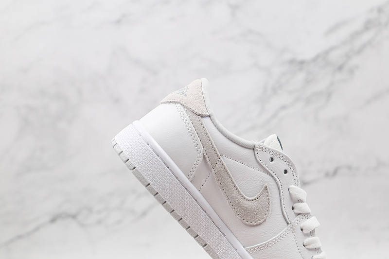 Air Jordan 1 Low White/White/Light Grey 7