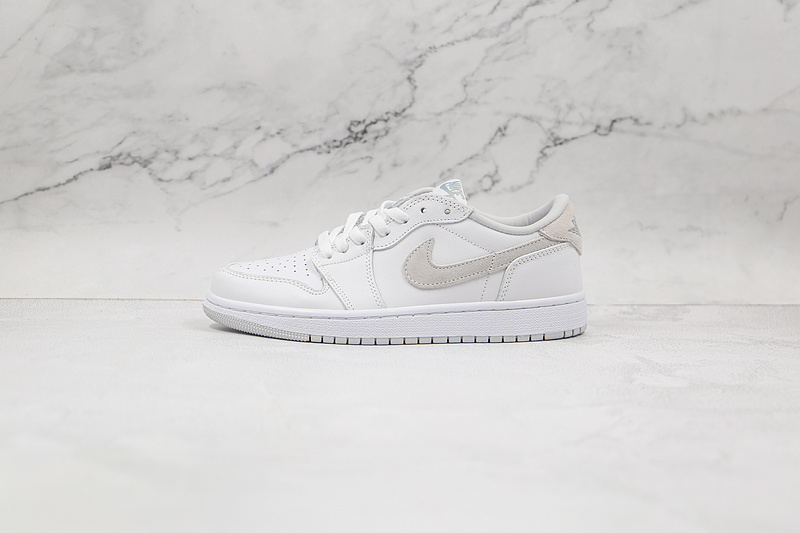 Air Jordan 1 Low White/White/Light Grey 9