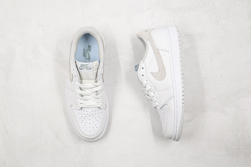 Air Jordan 1 Low White/White/Light Grey 11