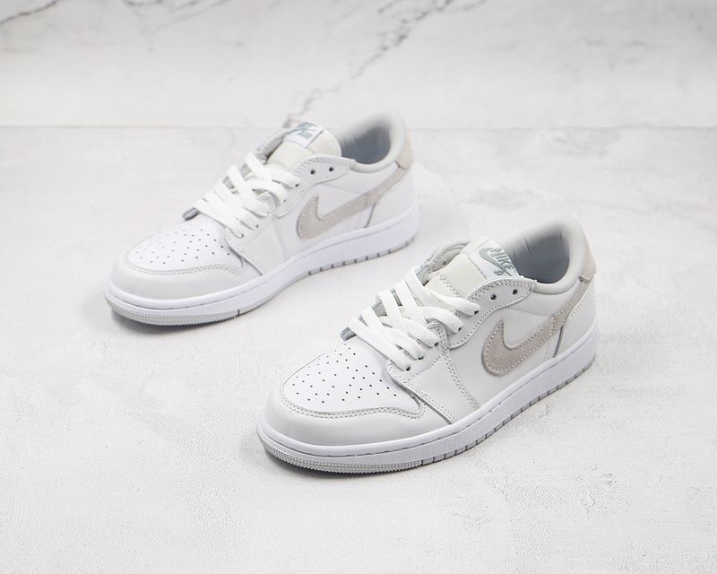 Air Jordan 1 Low White/White/Light Grey 13