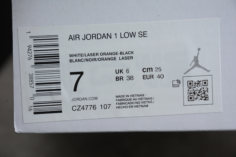 Air Jordan 1 Low White/Laser Orange-Black 15