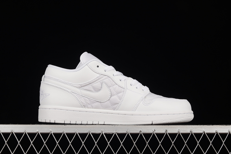 Air Jordan 1 Low Quilted White/White/White 3