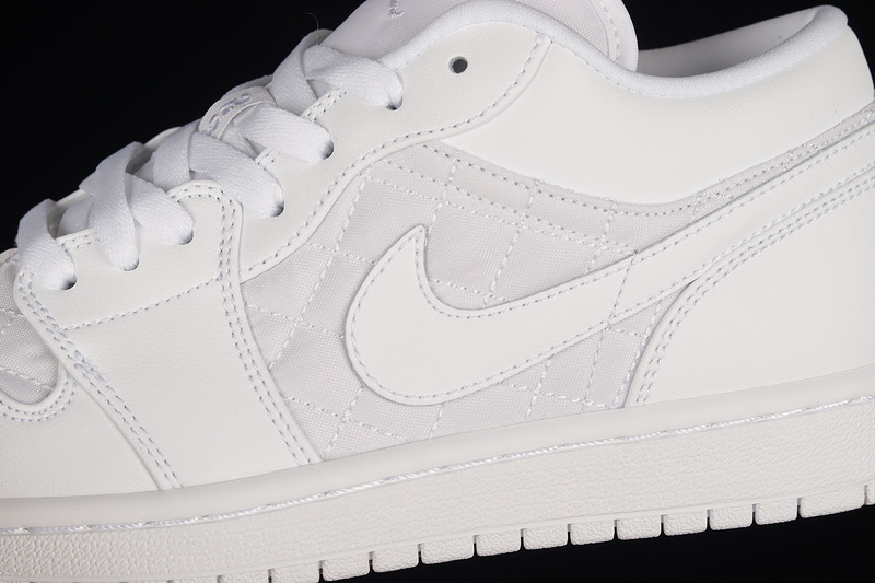 Air Jordan 1 Low Quilted White/White/White 7