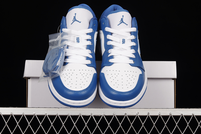 Air Jordan 1 Low White/White/Dark Marina Blue 5