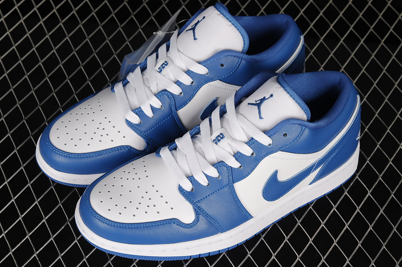 Air Jordan 1 Low White/White/Dark Marina Blue 9