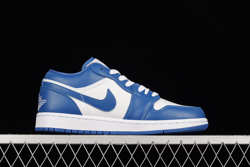 Air Jordan 1 Low White/White/Dark Marina Blue 17