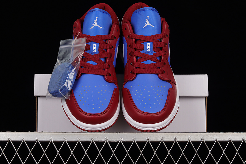 Air Jordan 1 Low Pomegranate/Medium Blue-White 7