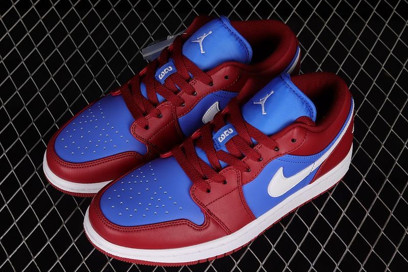 Air Jordan 1 Low Pomegranate/Medium Blue-White 9